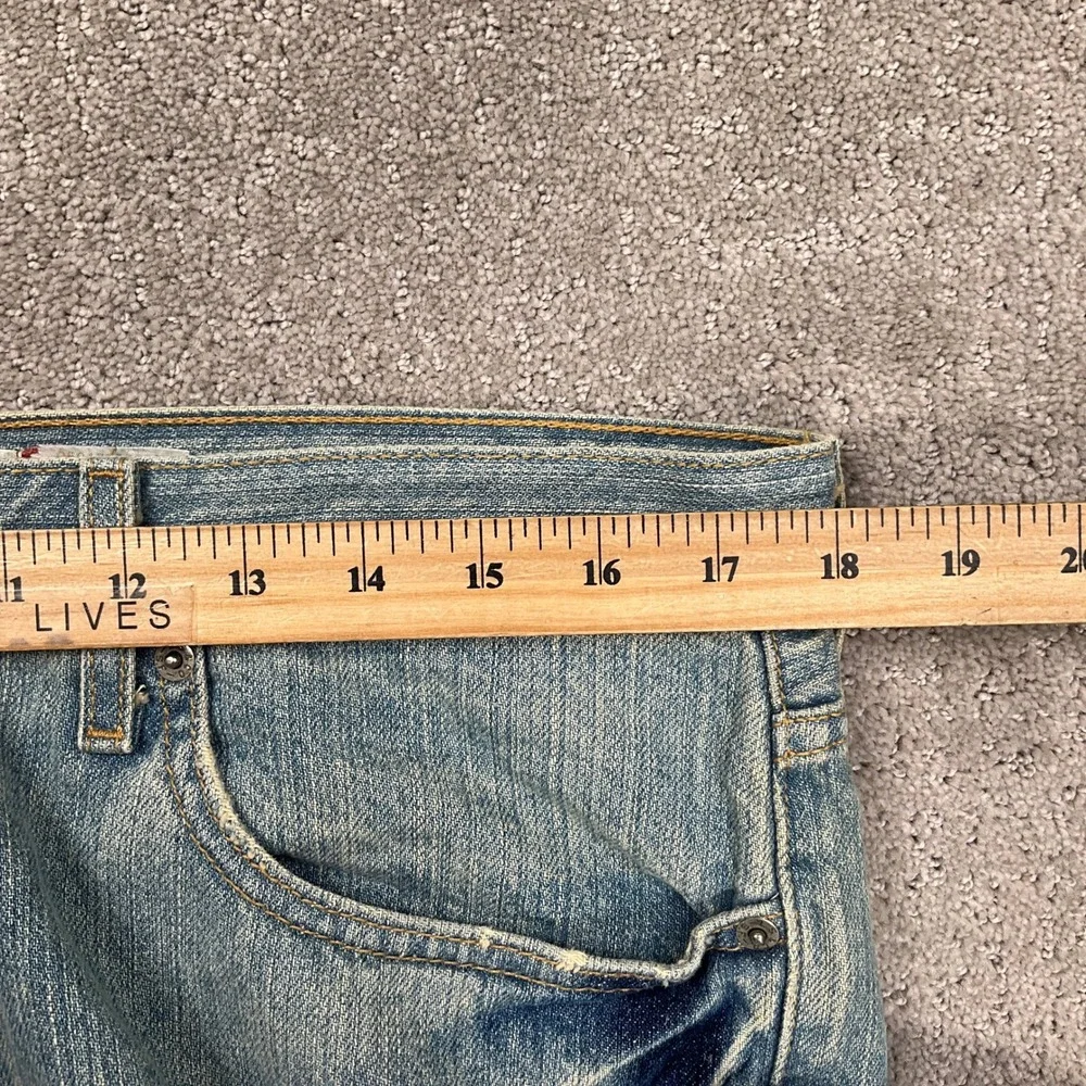 Levi's 527 Jeans Men W34 L32 Light Blue Low Boot Cut Distressed Denim Retro 90s